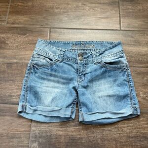 Y2K Wallflower Women's Blue Denim Shorts 2000s Summer Denim Pockets Size 9